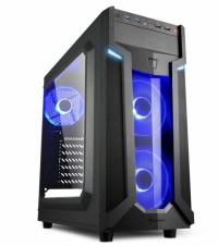 SHARKOON VG6-W-BLUE PENCERELİ GAMING MIDI KASA (FAN 3X120CM MAVİ) - 1